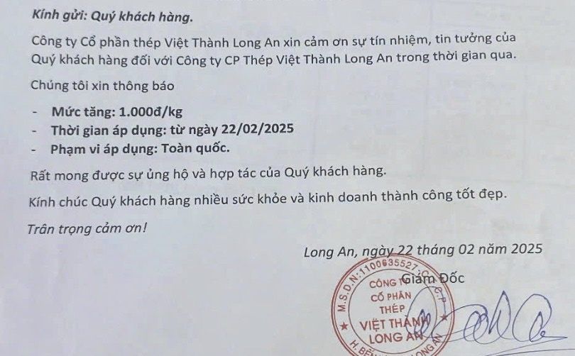 Loạt doanh nghiệp Hoà Phát, Hoa Sen, Minh Ngọc... bất ngờ điều chỉnh tăng mạnh giá thép