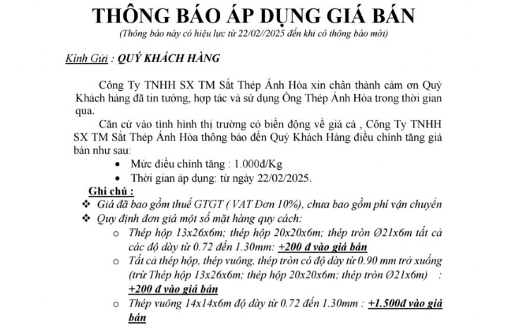 Loạt doanh nghiệp Hoà Phát, Hoa Sen, Minh Ngọc... bất ngờ điều chỉnh tăng mạnh giá thép