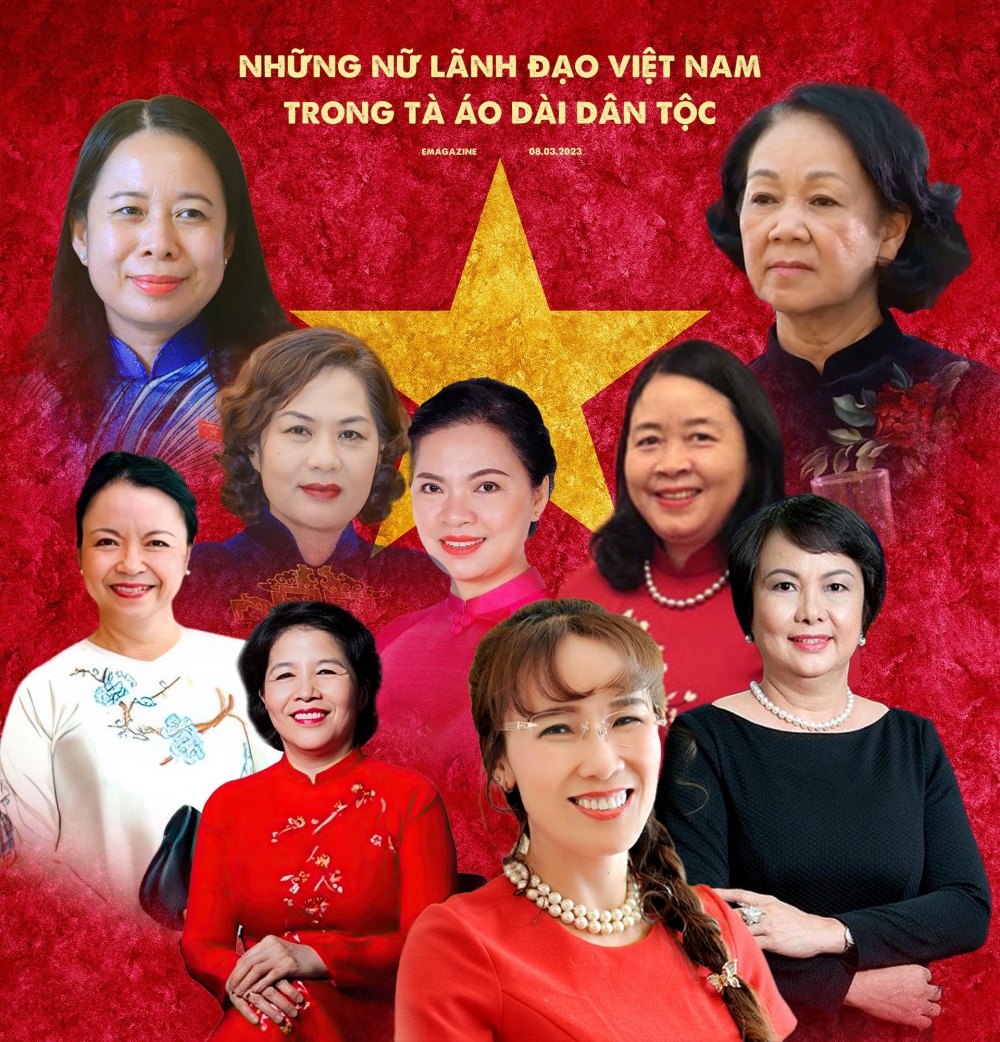 Những nữ lãnh đạo Việt Nam trong tà áo dài dân tộc