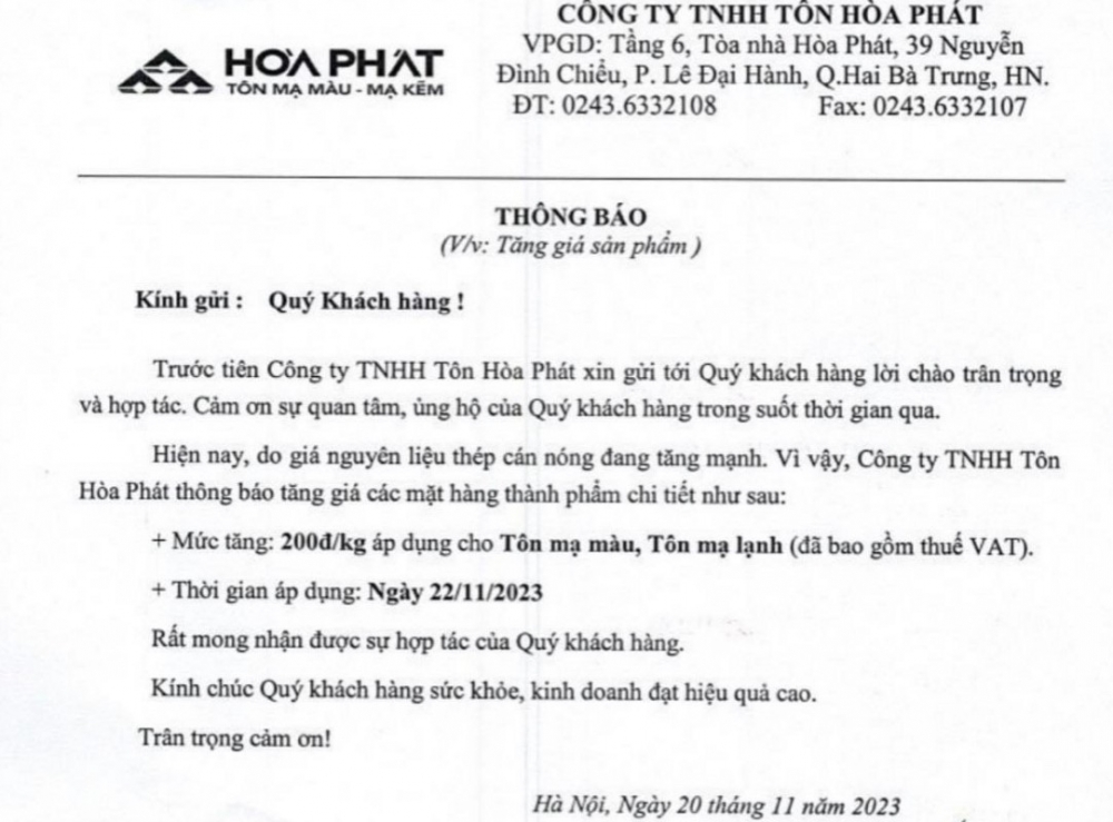 Giá sản phẩm thép, tôn mạ liên tục điều chỉnh tăng