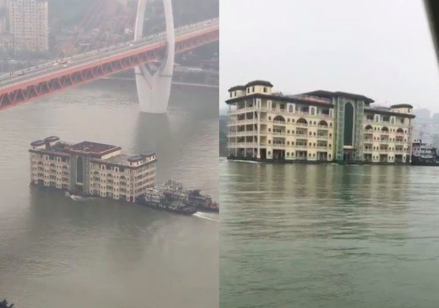 Bất ngờ với lý do khiến ngôi nhà 5 tầng di chuyển trên mặt nước gây chấn động mạng xã hội Trung Quốc