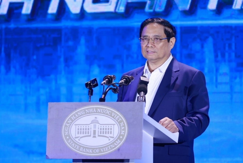 Thủ tướng Phạm Minh Chính: Sản phẩm, dịch vụ ngân hàng Việt Nam ứng dụng công nghệ mới không thua kém các nước trên thế giới