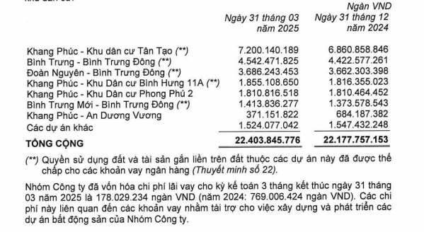 ‘Ông lớn’ bất động sản phía Nam báo lãi quý I tăng gấp gần 2 lần, hàng tồn kho ghi nhận mức kỷ lục