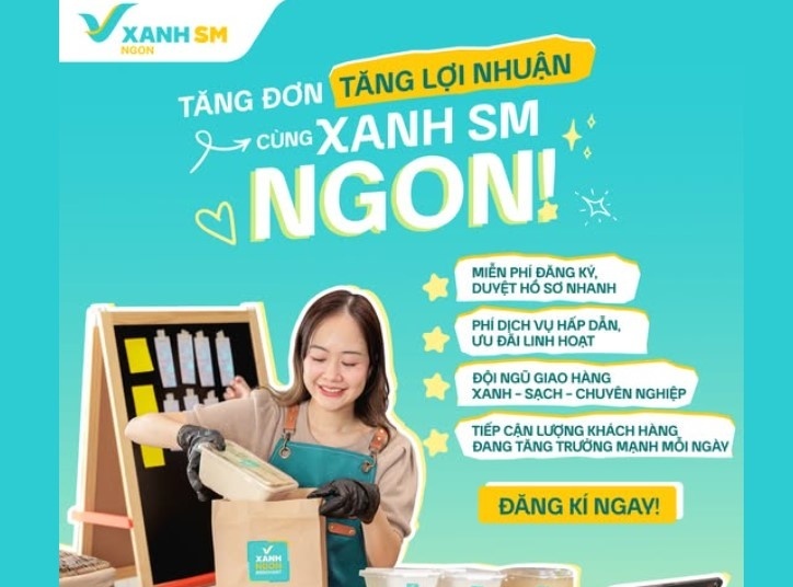 Thành công dẫn đầu thị trường taxi, Xanh SM vừa chính thức ra mắt nền tảng giao đồ ăn bằng xe điện đầu tiên