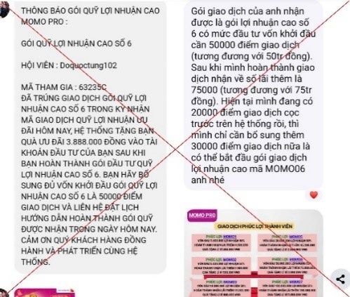 Công an ra cảnh báo nóng về trò lừa đầu tư qua MoMo Pro, đã có người mất đến 330 triệu đồng