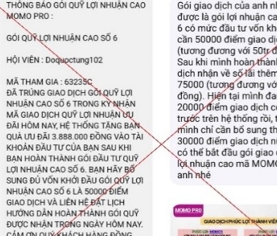 'Sập bẫy' đầu tư MoMo Pro giả mạo, người đàn ông ở Hà Nội mất hơn 300 triệu