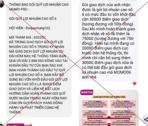 'Sập bẫy' đầu tư MoMo Pro giả mạo, người đàn ông ở Hà Nội mất hơn 300 triệu