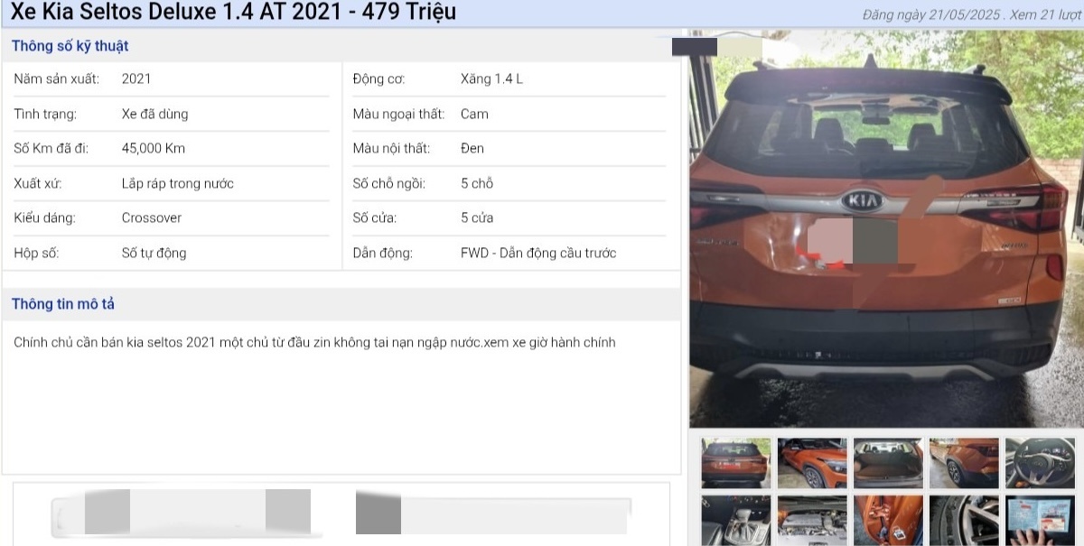 Kia Seltos Deluxe 1.4 AT rao bán với giá 479 triệu đồng, chủ xe đưa ra cam kết còn zin