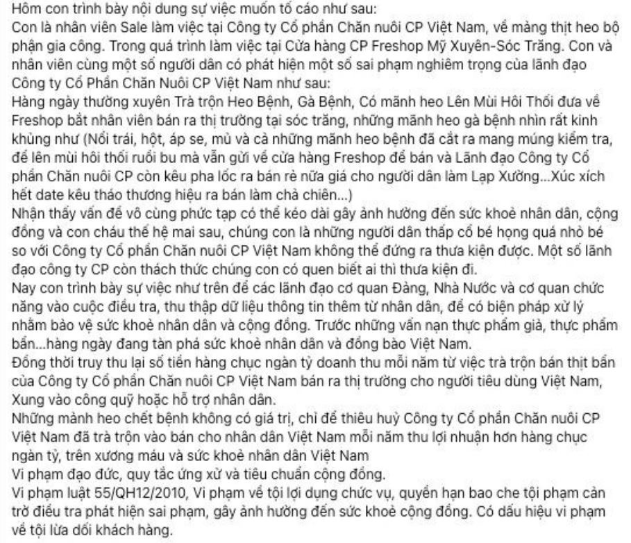 C.P. Việt Nam lên tiếng trước thông tin trộn heo gà bệnh, xúc xích hết hạn bán ra thị trường