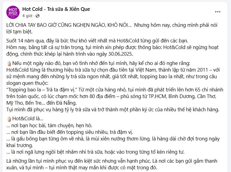 Sau 14 năm, thương hiệu trà sữa quen mặt với thế hệ 9x chính thức nói lời tạm biệt