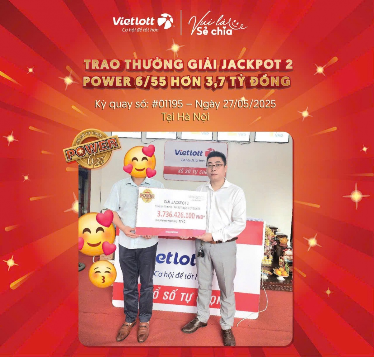 Người đàn ông tại Hà Nội trúng giải độc đắc hơn 3,7 tỷ đồng của Vietlott nhờ vào niềm tin và sự kiên trì