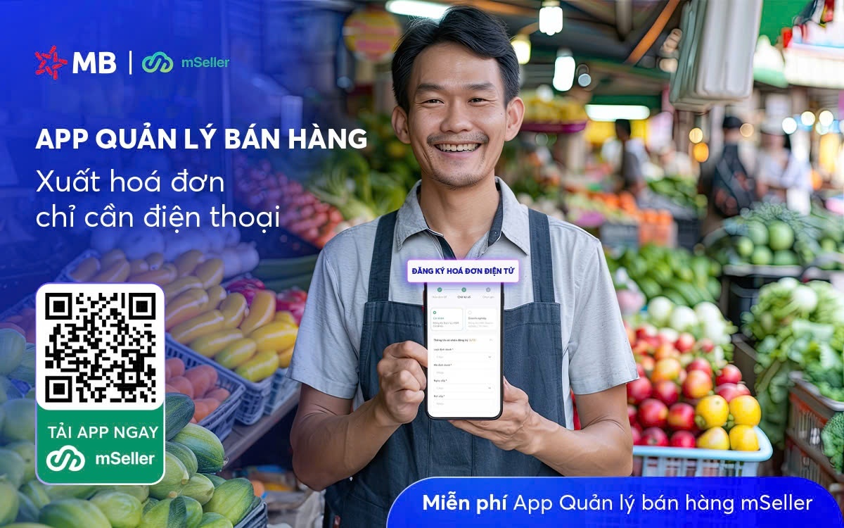 MB chính thức tặng miễn phí: App quản lý bán hàng, xuất hóa đơn điện tử chỉ cần điện thoại