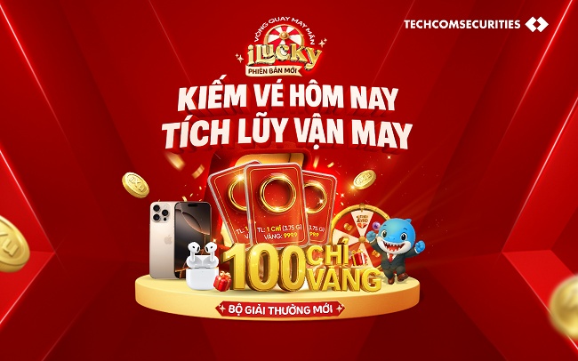 Hào ngẫu “săn 100 chỉ vàng” từ vòng quay may mắn iLucky cùng TCBS