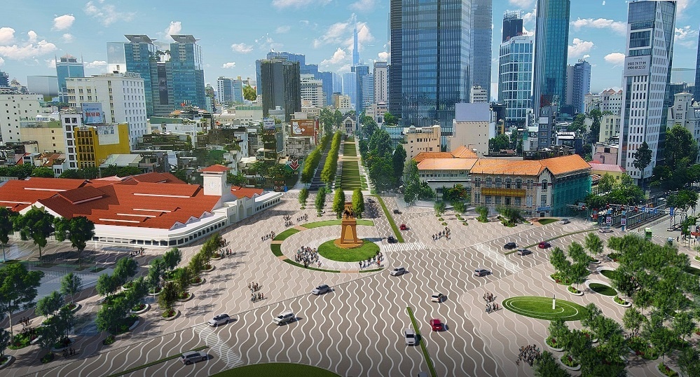 Siêu đô thị của Việt Nam đang hình thành một khu vực như quảng trường Thời Đại của Mỹ, quy mô gần 60.000m2