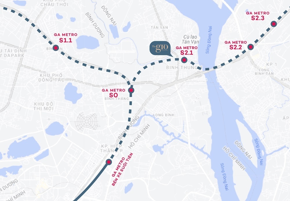 The Gió Riverside được “săn đón” nhờ tiếp giáp 2 tuyến Metro Bình Dương, Đồng Nai