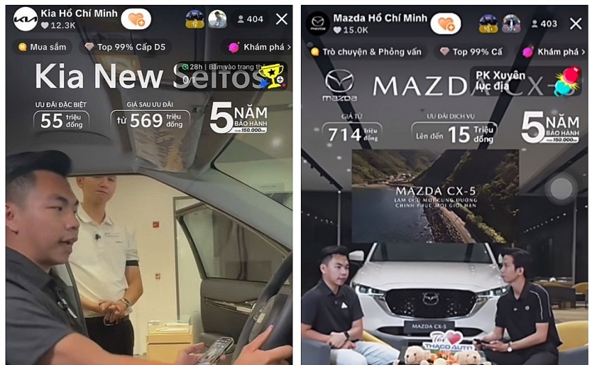 THACO AUTO của ông Trần Bá Dương livestream bán ô tô trên TikTok