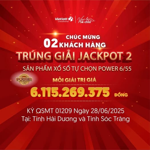 Vietlott công bố thêm 2 tỷ phú xổ số chỉ sau một kỳ quay