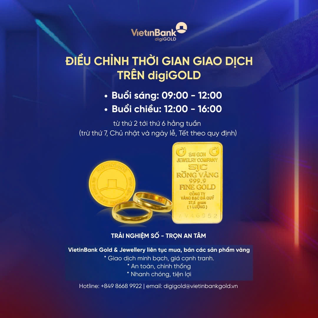 VietinBank (CTG) phát thông báo quan trọng đến người mua vàng