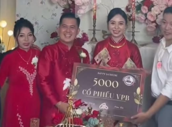 Mừng cưới bằng 5.000 cổ phiếu VPBank, cặp vợ chồng bất ngờ 'thịnh vượng'