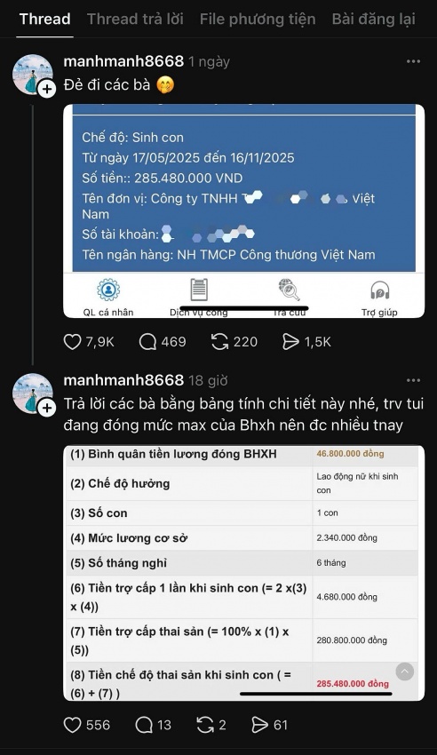 Nghỉ thai sản 6 tháng, mẹ bỉm nhận 285 triệu đồng từ BHXH: Nhờ đâu mà có?