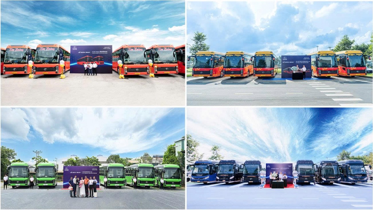 THACO Bus bàn giao 1.200 xe chỉ trong 6 tháng, tăng tốc xuất khẩu ra thị trường quốc tế