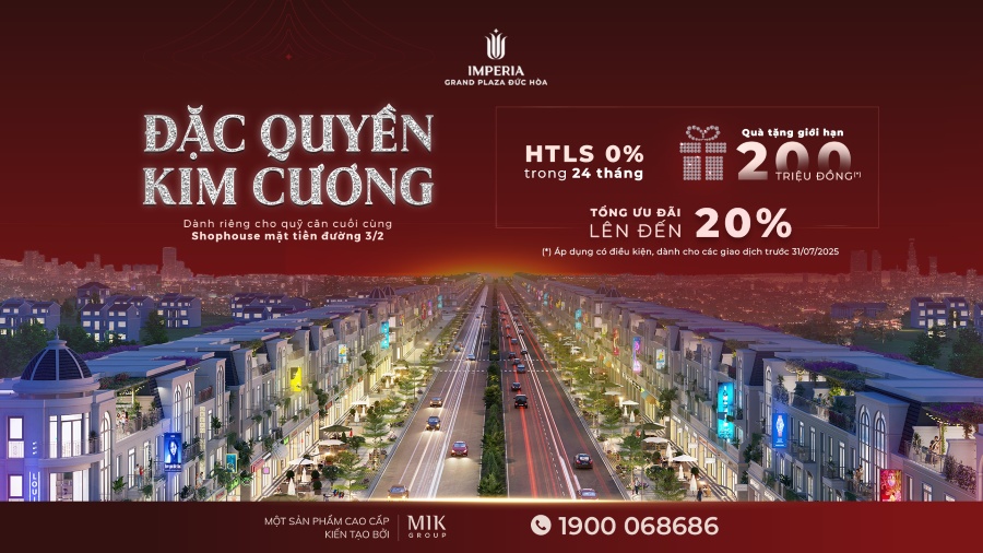 Shophouse Imperia Grand Plaza Đức Hòa: Sở hữu tài sản kép, tối ưu lợi nhuận ngay khi xuống tiền