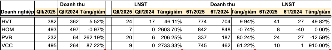 Cập nhật BCTC quý II/2025: Thêm 2 doanh nghiệp báo lãi tăng hàng nghìn %