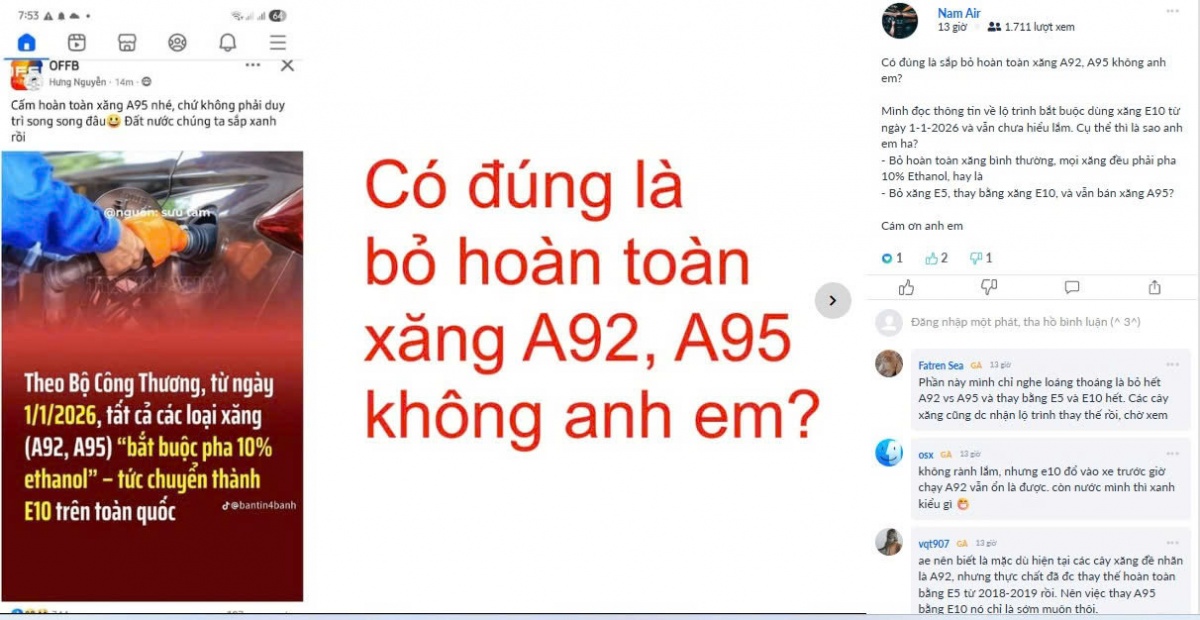 Từ 1/1/2026, lái xe chỉ được mua xăng E10: Khai tử xăng A95, E5