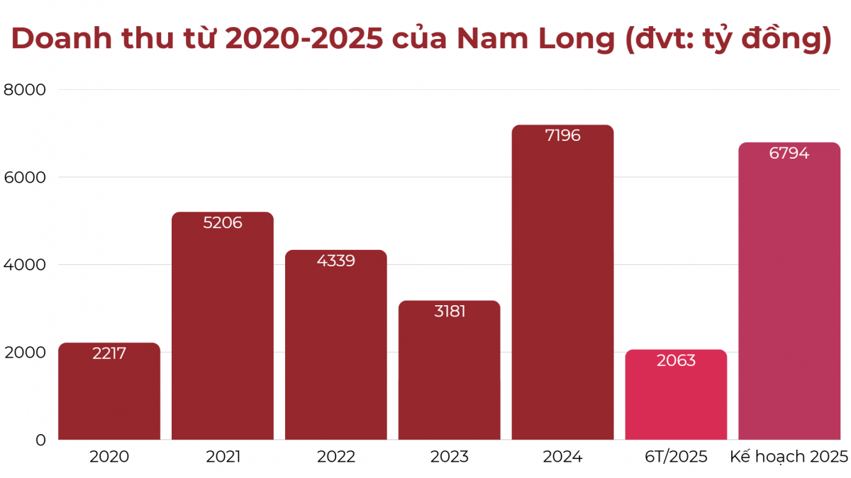 Doanh thu gấp 4,5 lần cùng kỳ, Nam Long (NLG) báo lãi 208 tỷ đồng 6 tháng đầu năm 2025