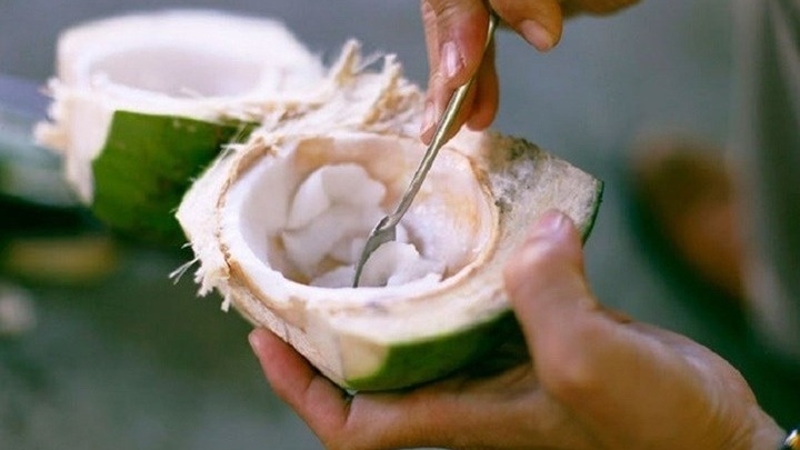 Một bộ phận của quả dừa, giá chưa tới 40.000 đồng/kg nhưng bổ ngang nhân sâm, tổ yến đang bị người Việt bỏ quên