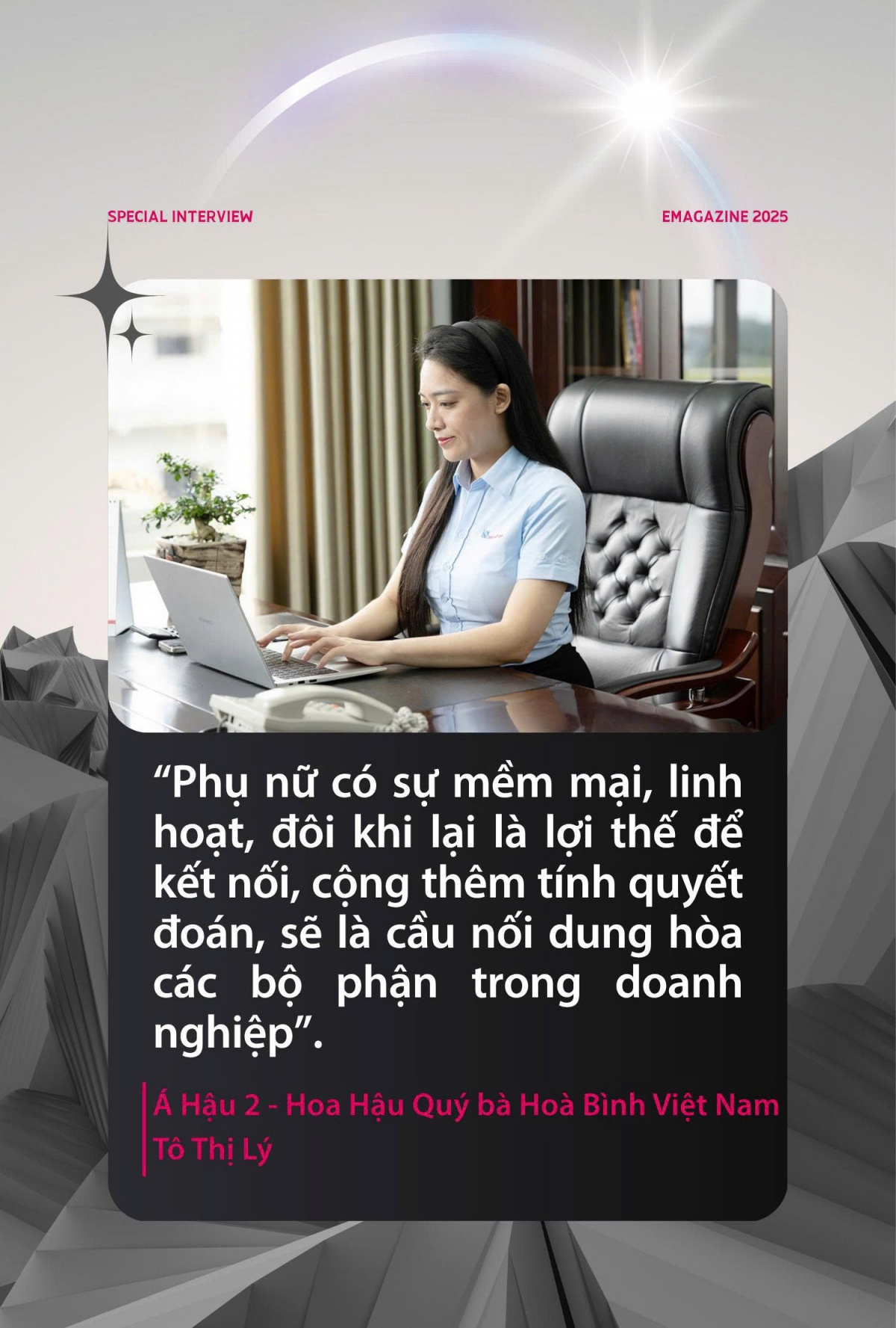 Từ Phó Tổng Giám đốc đến sàn diễn sắc đẹp - hành trình vượt qua vùng an toàn của một ‘bông hồng thép’