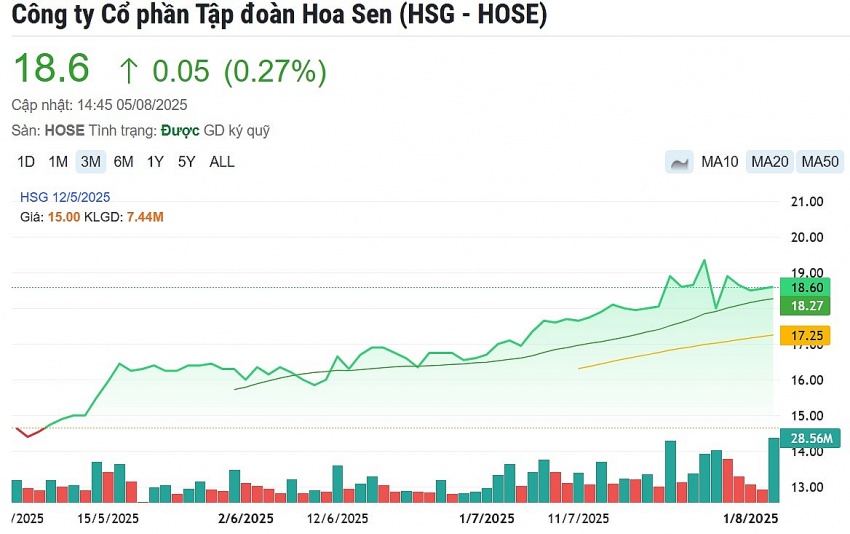 Cổ phiếu Hoa Sen (HSG) diễn biến 'lạ' sau thông tin chi 900 tỷ gom đất đón sóng sân bay Long Thành