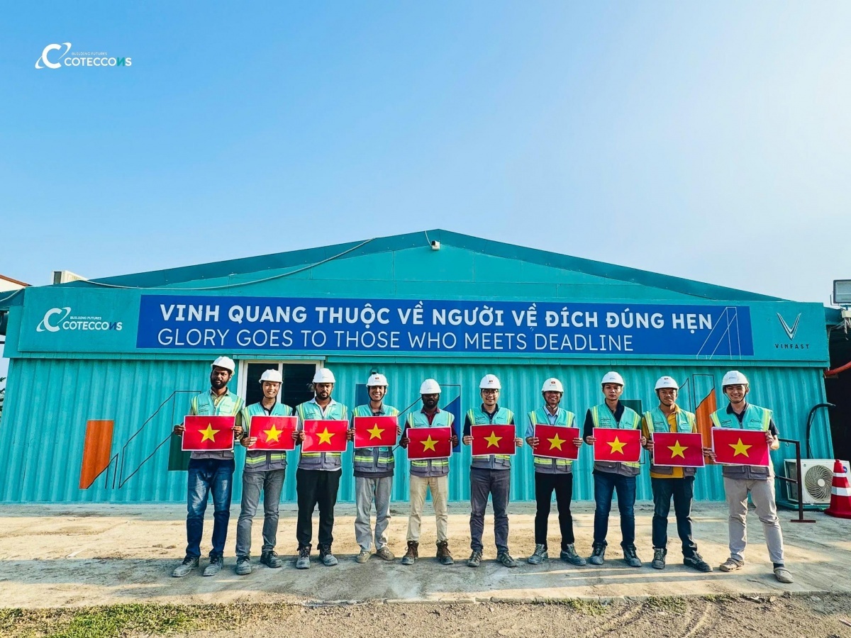 'Bắt tay' VinFast, Coteccons (CTD) thi công thần tốc nhà máy 500 triệu USD tại Ấn Độ chỉ trong 17 tháng