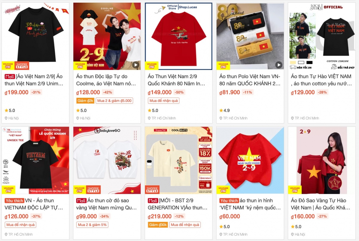 Mặt hàng áo cách điệu kỷ niệm 80 năm Quốc khánh Việt Nam liên tục 'cháy hàng', nhiều shop phải gấp rút sản xuất thêm