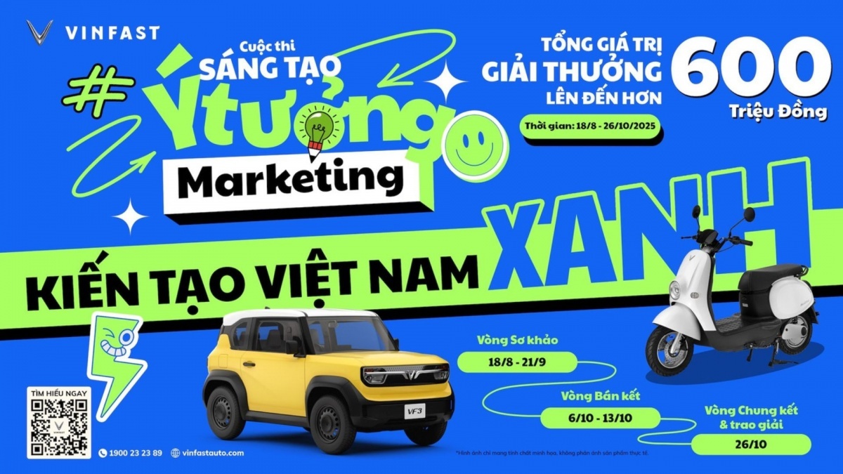 VinFast tổ chức cuộc thi tìm ý tưởng marketing, giải thưởng lên tới hơn 600 triệu đồng