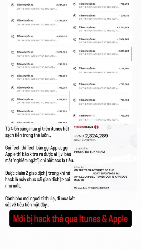 Stylist Nam Phùng bị hack sạch tiền trong thẻ tín dụng