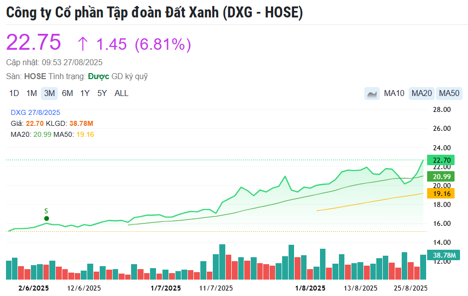 Đất Xanh: Dự án chủ lực ‘cháy hàng’, bộ đôi cổ phiếu DXG - DXS đồng loạt nổi sóng