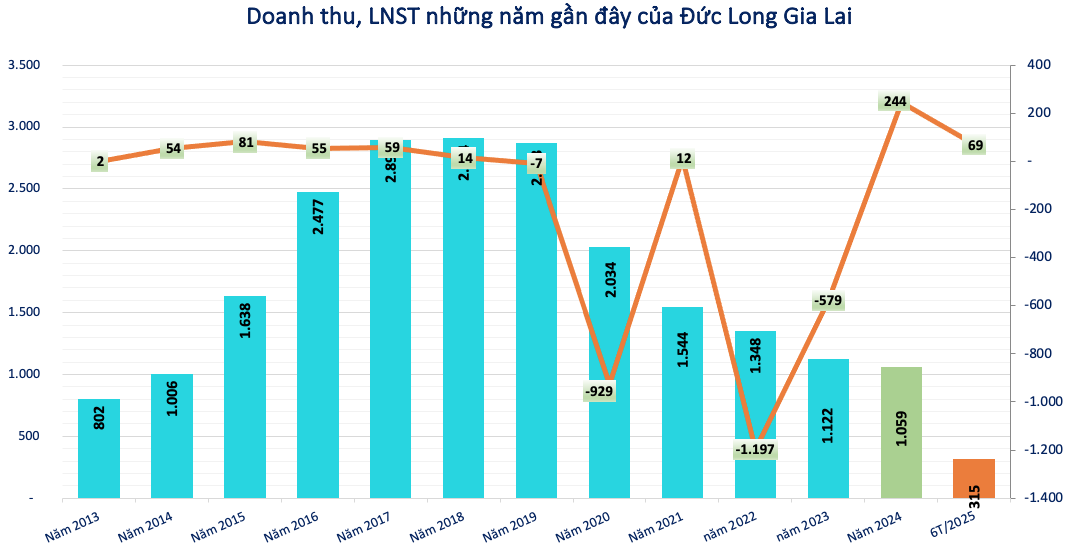 Lỗ lũy kế 2.400 tỷ, kiểm toán nghi ngờ khả năng hoạt động liên tục của Đức Long Gia Lai (DLG)