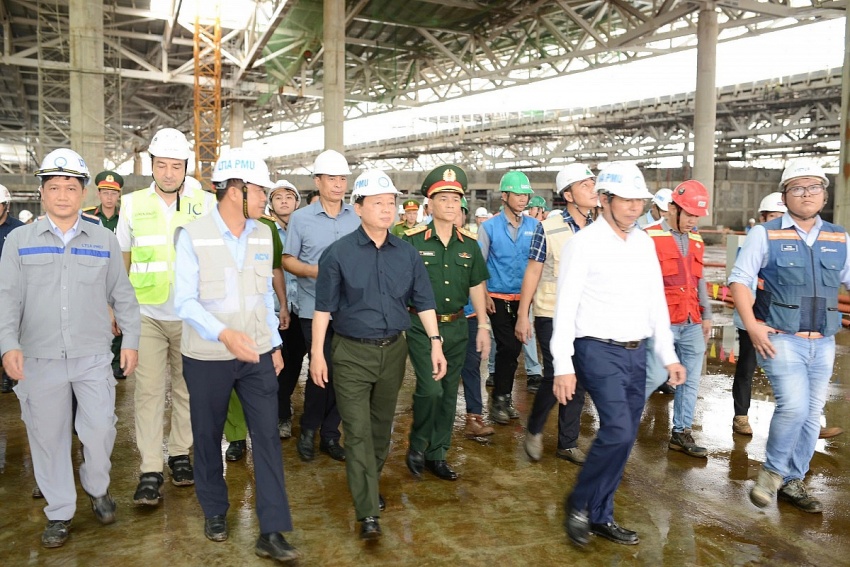 Phó Thủ tướng thị sát công trường sân bay lớn nhất Việt Nam, Vietjet, Vietnam Airlines, ACV báo cáo tiến độ