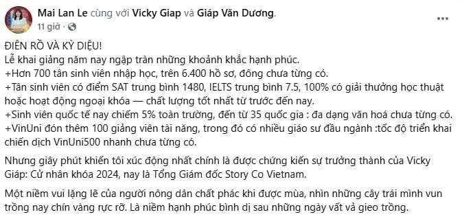 1 năm chưa từng có tại ĐH của tỷ phú Phạm Nhật Vượng: Tỷ lệ chọi 1/9, IELTS trung bình 7.5, cựu sinh viên SN 2001 đã giữ chức Tổng giám đốc