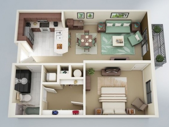 Gợi ý 10 mẫu thiết kế căn hộ một phòng ngủ tiện ích
