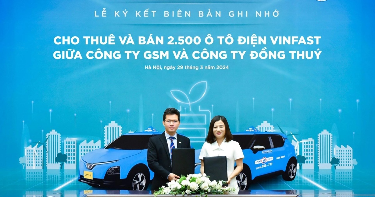Lado Taxi ký thỏa thuận mua và cho thuê 2.500 ô tô điện VinFast từ GSM